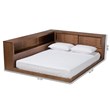 Bowery Hill Walnut Finished Wood Queen Size Platform Storage Bed