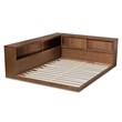 Bowery Hill Walnut Finished Wood Queen Size Platform Storage Bed