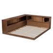 Bowery Hill Walnut Finished Wood Queen Size Platform Storage Bed