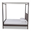 Bowery Hill Gray and Oak Finished Wood Queen Platform Canopy Bed