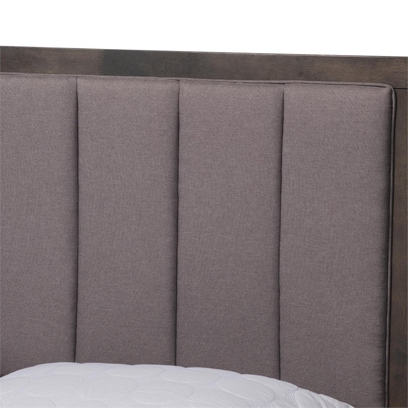 Bowery Hill Gray and Oak Finished Wood King Platform Canopy Bed