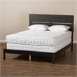 Bowery Hill Gray and Oak Finished Wood Queen Size Panel Bed