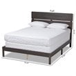 Bowery Hill Gray and Oak Finished Wood Queen Size Panel Bed