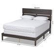 Bowery Hill Gray and Oak Finished Wood Queen Size Panel Bed