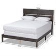 Bowery Hill Gray and Oak Finished Wood Queen Size Panel Bed