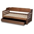 Bowery Hill Transitional Wood Expandable Twin Size to King Size Daybed in Brown