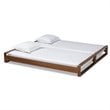 Bowery Hill Walnut Finished Wood Expandable Twin to King Size Bed Frame