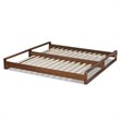 Bowery Hill Walnut Finished Wood Expandable Twin to King Size Bed Frame