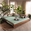 Bowery Hill Walnut Finished Wood Expandable Twin to King Size Bed Frame