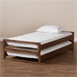 Bowery Hill Walnut Finished Wood Expandable Twin to King Size Bed Frame