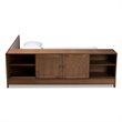 Bowery Hill Walnut Brown Finished Wood Queen Size Platform Storage Bed