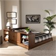 Bowery Hill Walnut Brown Finished Wood Queen Size Platform Storage Bed