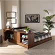 Bowery Hill Walnut Brown Finished Wood Queen Size Platform Storage Bed