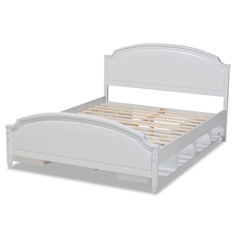 Bowery Hill White Finished Wood Full Size Storage Platform Bed