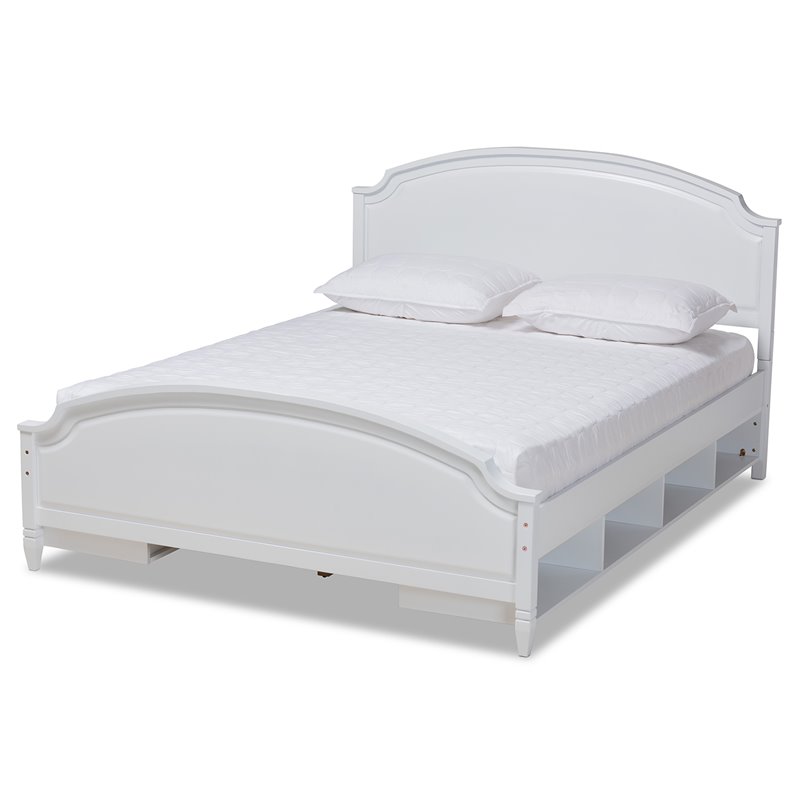 Bowery Hill White Finished Wood Full Size Storage Platform Bed