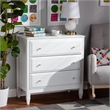 Bowery Hill Transitional 3-Drawer Wood Bedroom Chest in White