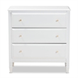 Bowery Hill Transitional 3-Drawer Wood Bedroom Chest in White
