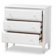 Bowery Hill Transitional 3-Drawer Wood Bedroom Chest in White