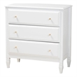 Bowery Hill Transitional 3-Drawer Wood Bedroom Chest in White
