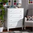 Bowery Hill Transitional 4-Drawer Soild Wood Bedroom Chest in White