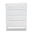Bowery Hill Transitional 4-Drawer Soild Wood Bedroom Chest in White