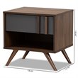 Bowery Hill Two-Tone Gray and Walnut Finished Wood 1-Drawer Nightstand