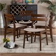 Bowery Hill Light Beige Upholstered Wood 4-Piece Dining Chair Set