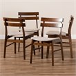 Bowery Hill Light Beige Upholstered Wood 4-Piece Dining Chair Set
