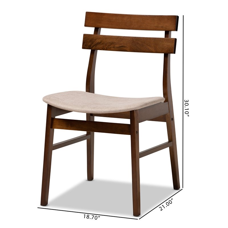 Bowery Hill Light Beige Upholstered Wood 4-Piece Dining Chair Set
