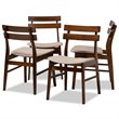 Bowery Hill Light Beige Upholstered Wood 4-Piece Dining Chair Set
