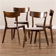 Bowery Hill Light Beige Fabric Upholstered Wood 4-Piece Dining Chair Set