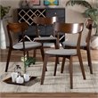 Bowery Hill Light Gray Fabric Upholstered Wood 4-Piece Dining Chair Set