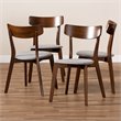 Bowery Hill Light Gray Fabric Upholstered Wood 4-Piece Dining Chair Set