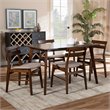 Bowery Hill Light Beige Fabric Upholstered Wood 5-Piece Dining Set