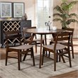 Bowery Hill Light Beige Fabric Upholstered Wood 5-Piece Dining Set
