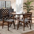 Bowery Hill Light Gray Fabric Upholstered Wood 5-Piece Dining Set