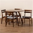 Bowery Hill Light Gray Fabric Upholstered Wood 5-Piece Dining Set