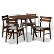 Bowery Hill Light Gray Fabric Upholstered Wood 5-Piece Dining Set