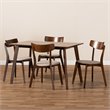 Bowery Hill Light Beige Fabric Upholstered Wood 5-Piece Dining Set