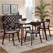 Bowery Hill Light Gray Fabric Upholstered Wood 5-Piece Dining Set