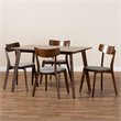 Bowery Hill Light Gray Fabric Upholstered Wood 5-Piece Dining Set