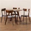 Bowery Hill Light Gray Fabric Upholstered Wood 5-Piece Dining Set