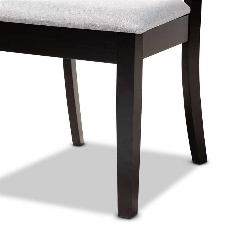 Bowery Hill Gray Fabric Upholstered Wood 5-Piece Dining Set
