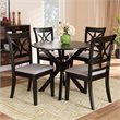 Bowery Hill Gray Fabric Upholstered Wood 5-Piece Dining Set