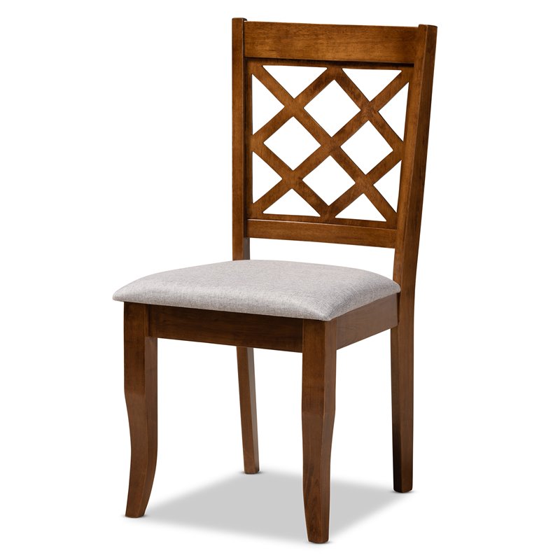 Bowery Hill Gray Fabric Upholstered Wood 5-Piece Dining Set