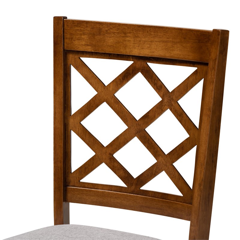 Bowery Hill Gray Fabric Upholstered Wood 5-Piece Dining Set