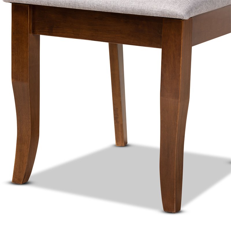 Bowery Hill Gray Fabric Upholstered Wood 5-Piece Dining Set