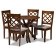 Bowery Hill Gray Fabric Upholstered Wood 5-Piece Dining Set