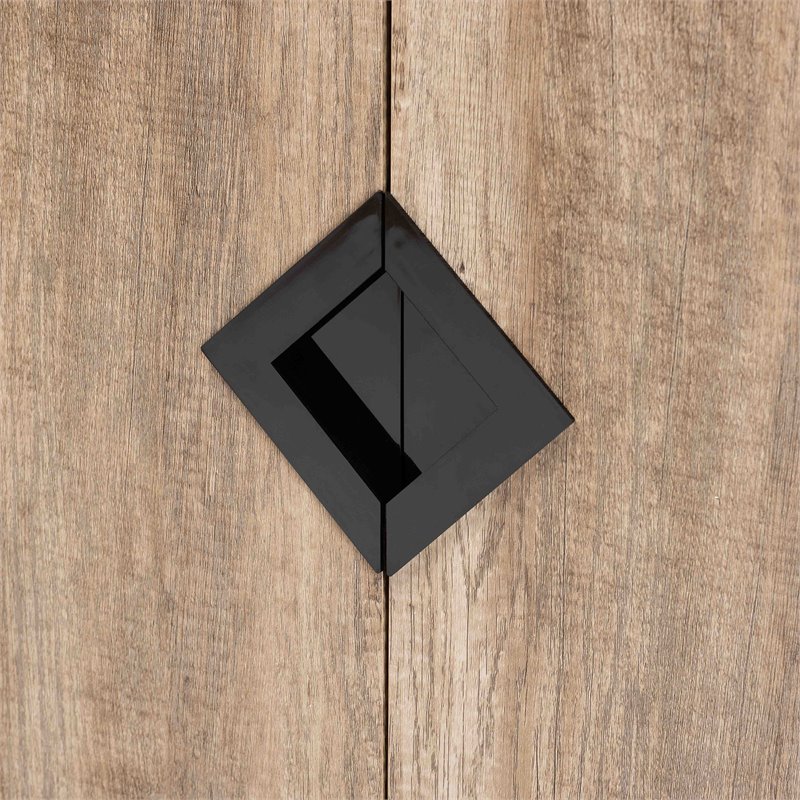 Bowery Hill Modern Oak Finished Wood 2-Door Shoe Cabinet with Open Shelves