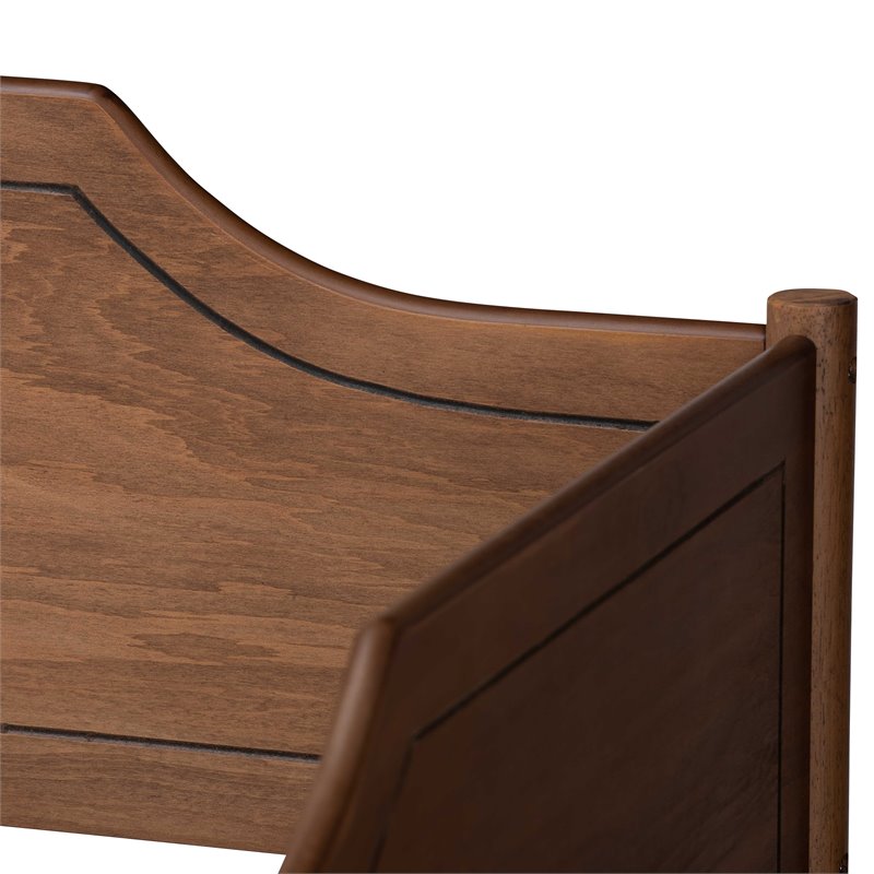 Bowery Hill Walnut Finished Wood Twin Size Daybed with Roll-Out Trundle